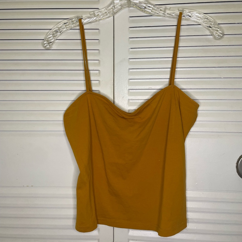 Yellow crop top tank